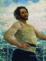 ヨットに乗った作家レオニード・ニコラエヴィチ・アンドレーエフの肖像画 1912年イリヤ・レーピン